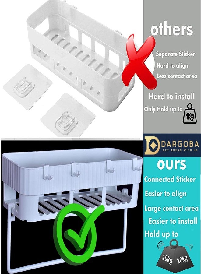 رايلان مجموعة ريلان لإكسسوارات الحمام (4 قطع): منظم حمام، رف حمام، رف حائط للحمام، حامل حمام، رف حمام ذاتي اللصق، إكسسوارات حمام، رفوف ووحدات تخزين للحمام. - Image 5